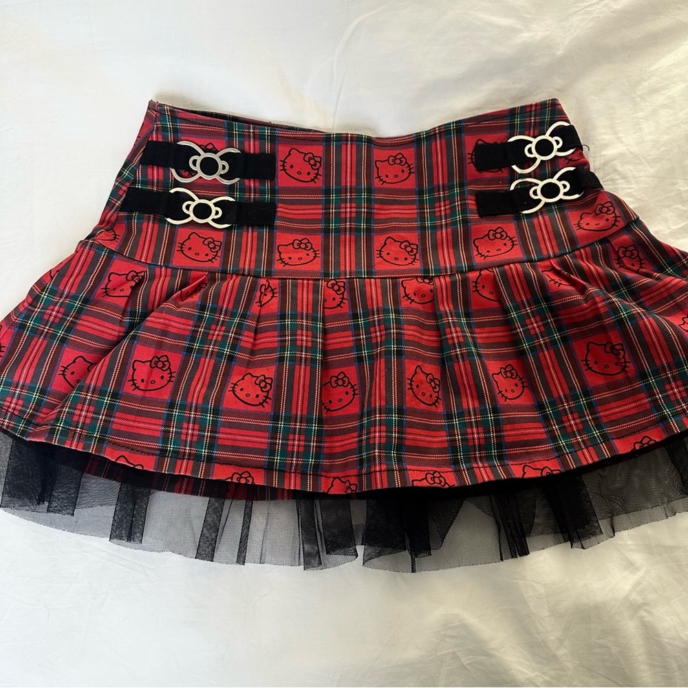 Hello Kitty Dolls Kill Plaid Skirt Red